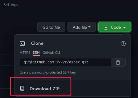 git clone osbex